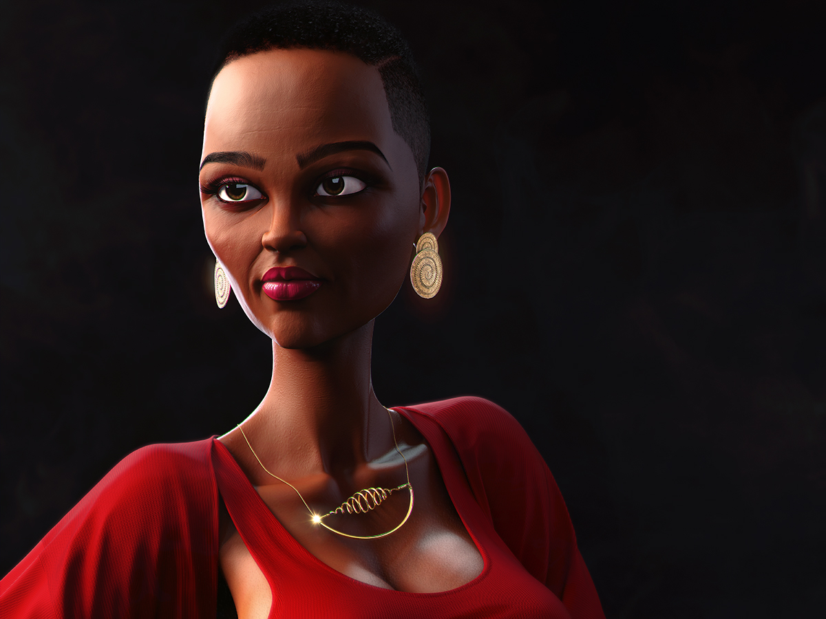 Grace - character modeling and design from photo - epic studios 3D design and 3D Animation Kenya